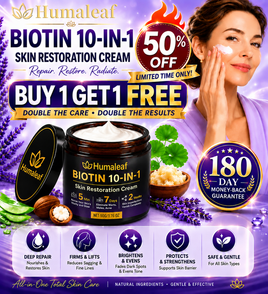 🔥LAST DAY 50% OFF-Humaleaf® Biotin 10-in-1 Skin Restoration Cream🍀