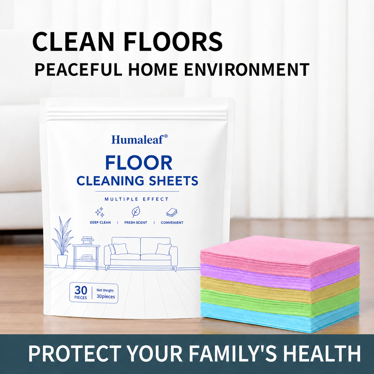 30-Pieces Multi-Effect Floor Cleaning Sheets