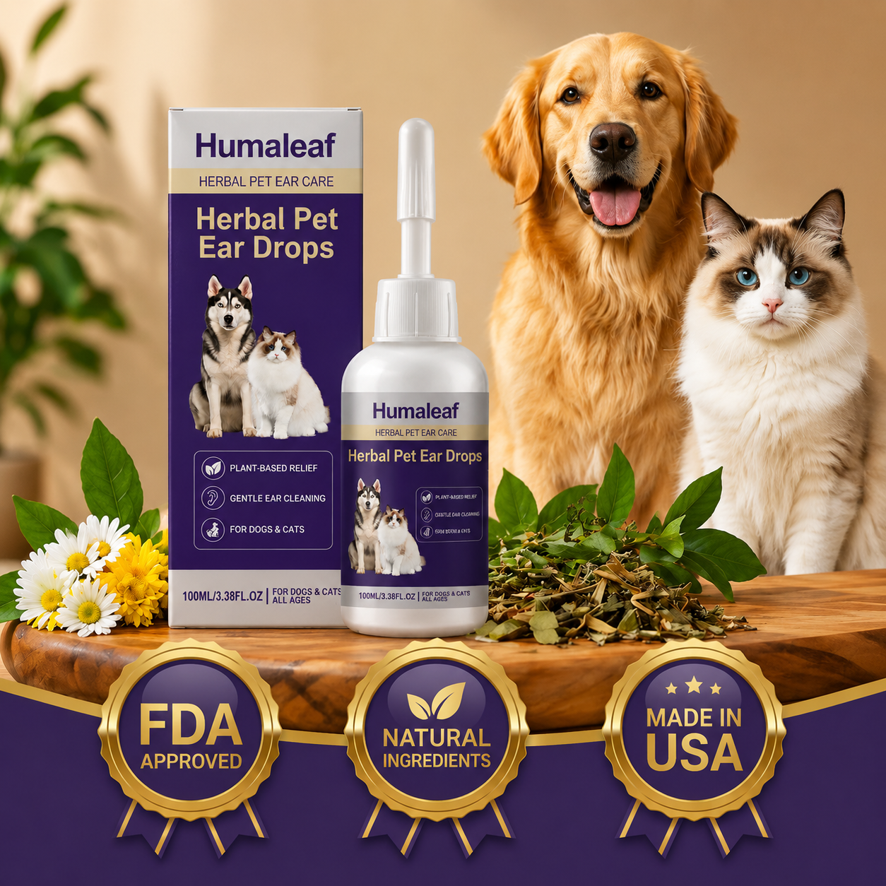 Best Seller🔥| Humaleaf® Herbal Pet Ear Drops🎉Special limited-time discount